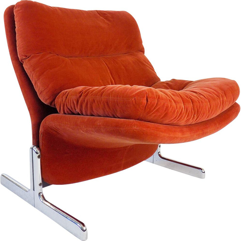 Vintage Brunati Sandwich lounge chair by Ammanati & Vitelli 1970s