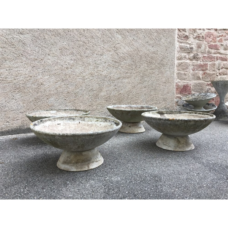 Set of 4 Eternit planters in concrete, Willy GUHL & Anton BEE - 1950s