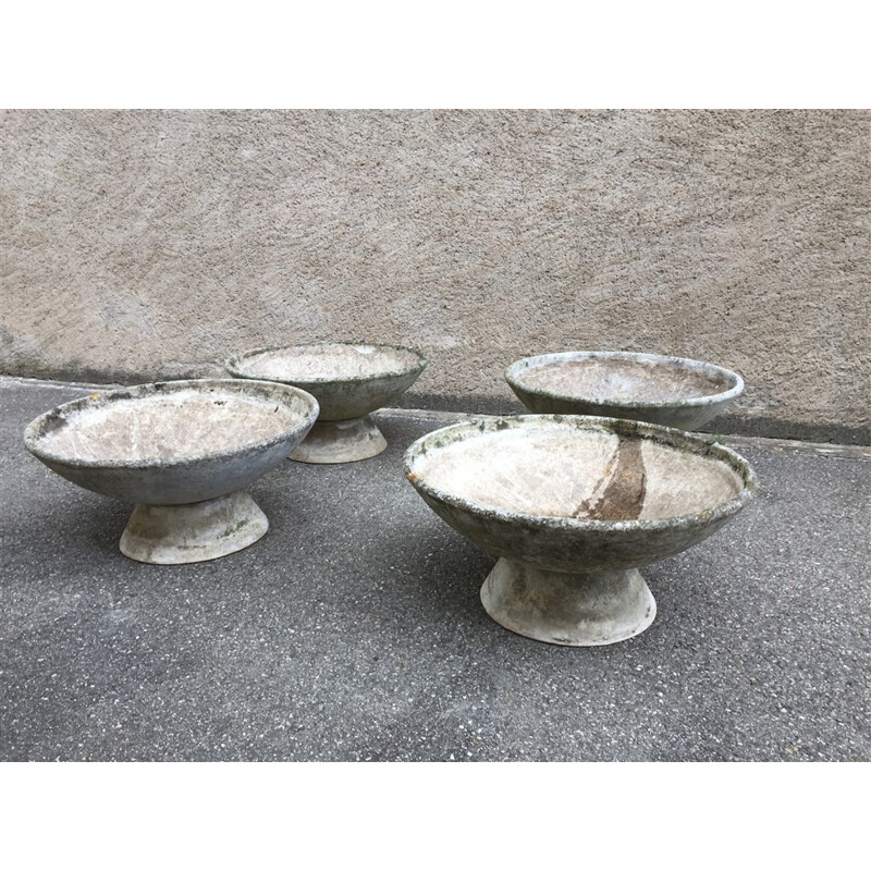 Set of 4 Eternit planters in concrete, Willy GUHL & Anton BEE - 1950s