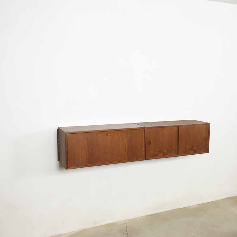 Scandinavian Feldballes Mobelfabrik wall unit in veneered teak, Kai KRISTIANSEN - 1960s