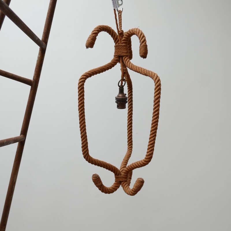 Suspension vintage Audoux Minet Corde Corde, Français 1950