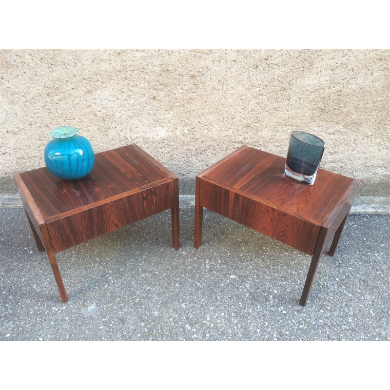 Pair of Scandinavian night stands in Rio rosewood - 1950s