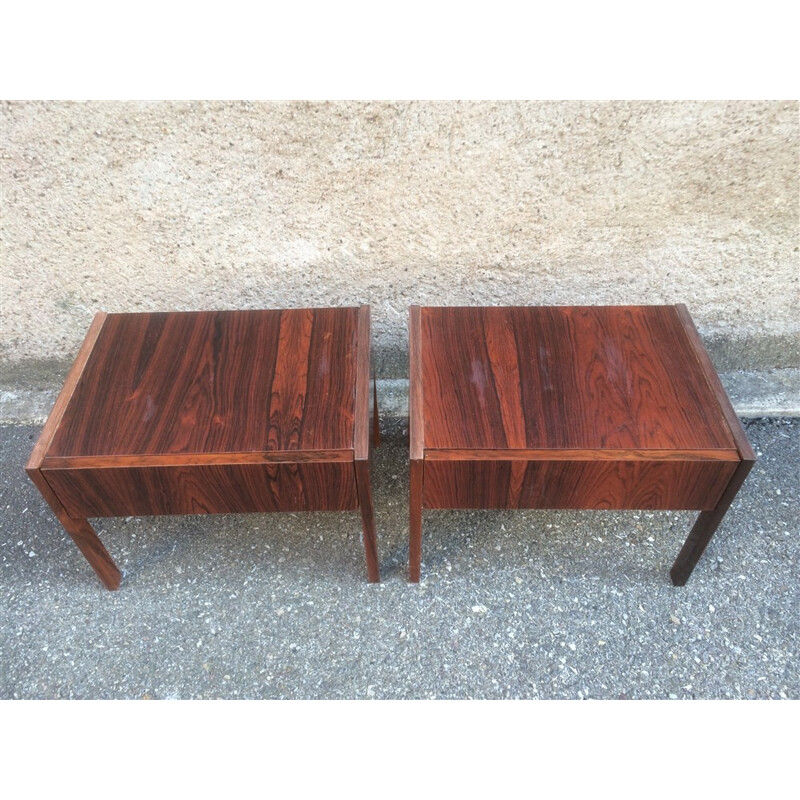 Pair of Scandinavian night stands in Rio rosewood - 1950s