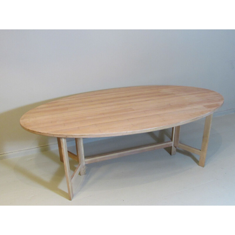 Vintage Olof Pira Oval Dining Table in Pine 1960s