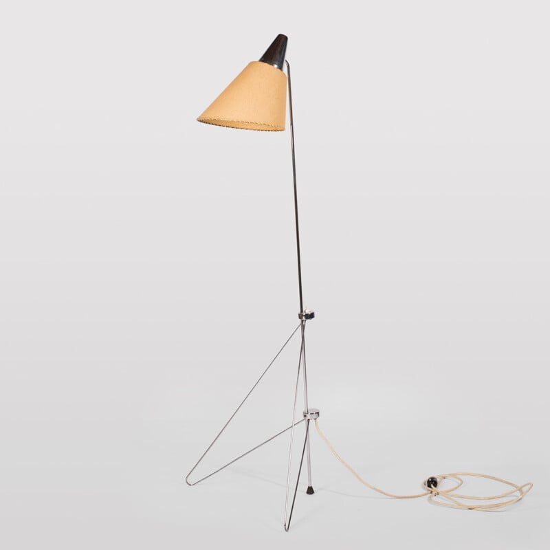 Napako floor lamp in chromed steel, Josef HURKA - 1950s