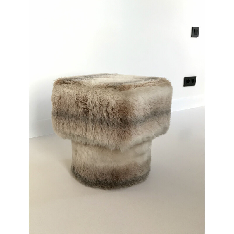 Vintage-Pouf aus Moumoute 1970