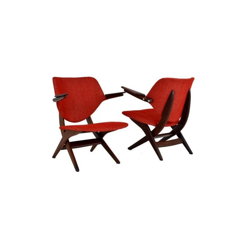 Pair of Webé "Pelican" armchairs in teak, Louis VAN TEEFFELEN - 1960s