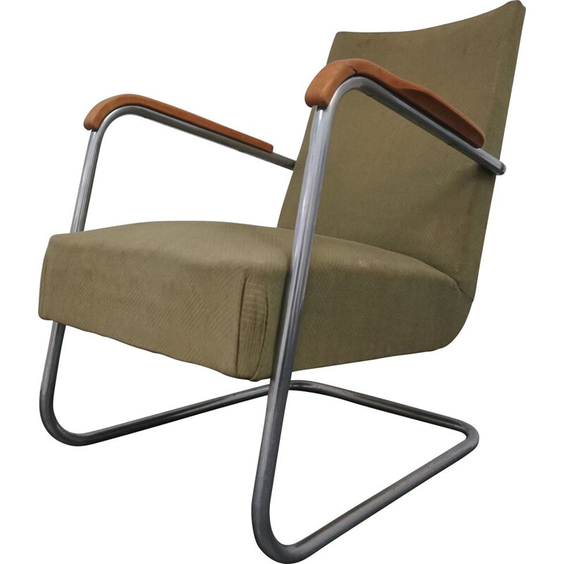 Chaise vintage en tube d'acier Frits Schlegel par Fritz Hansen 1930