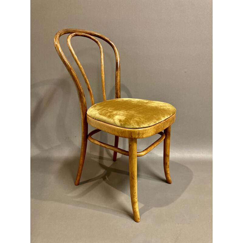 Lot de 8 chaises vintage bistrot 1950 "Thonet" en hêtre 1950