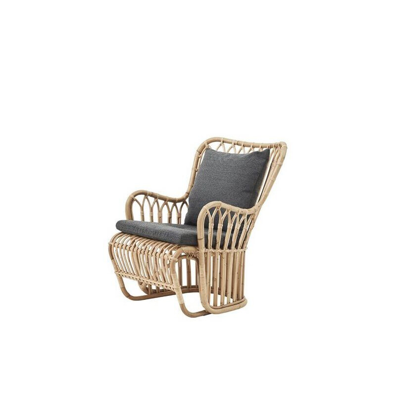 Vintage Tulip Rattan Armchair by Tove and Edvard Kindt-Larsen 1940s