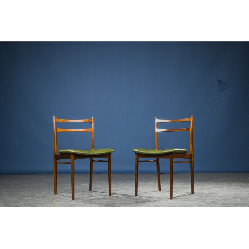 Paire de chaises vintage en palissandre et teck par Henry Rosengren Hansen pour Brande Mobelindustri, Danemark 1960
