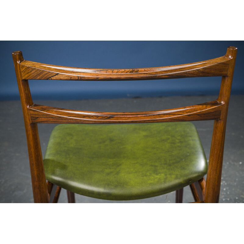 Pair of vintage Rosewood and Teak Dining Chairs by Henry Rosengren Hansen for Brande Mobelindustri, Danish 1960s