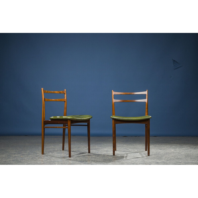 Paire de chaises vintage en palissandre et teck par Henry Rosengren Hansen pour Brande Mobelindustri, Danemark 1960