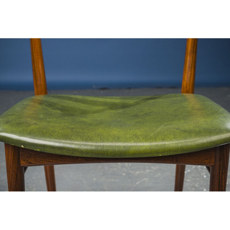 Pair of vintage Rosewood and Teak Dining Chairs by Henry Rosengren Hansen for Brande Mobelindustri, Danish 1960s