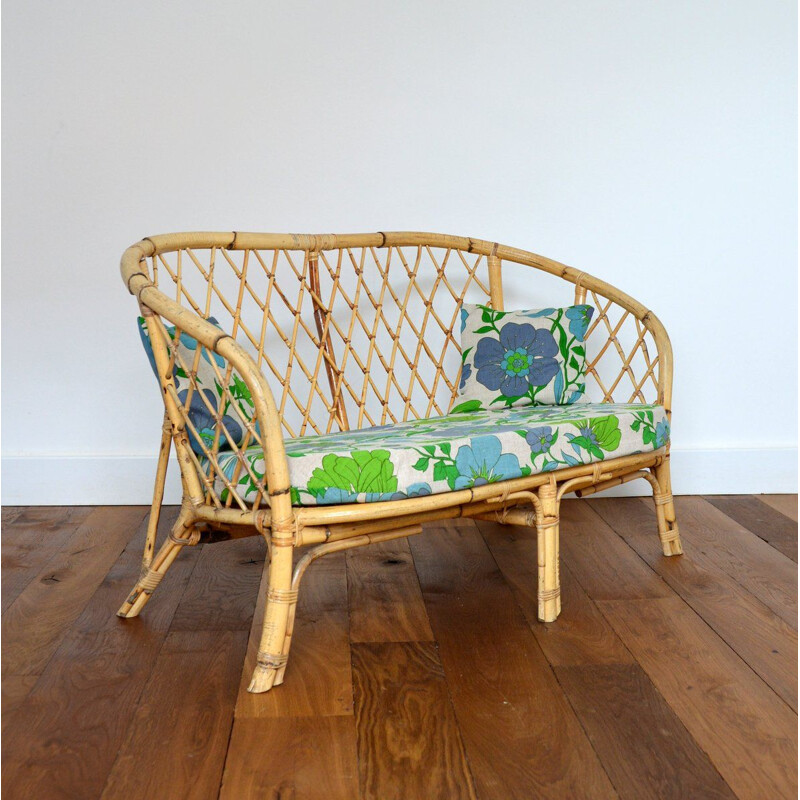 Vintage rattan living room set 1970s