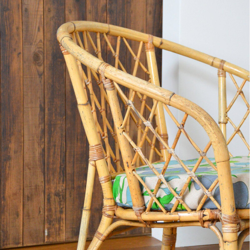 Vintage rattan living room set 1970s