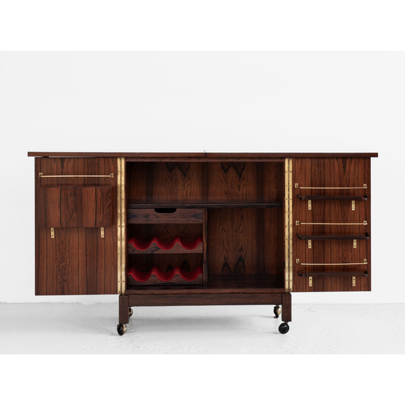 Vintage cocktail bar in rosewood by Torbjorn Afdal for Mellemstrands Mobelfabrik, Norway 1960s