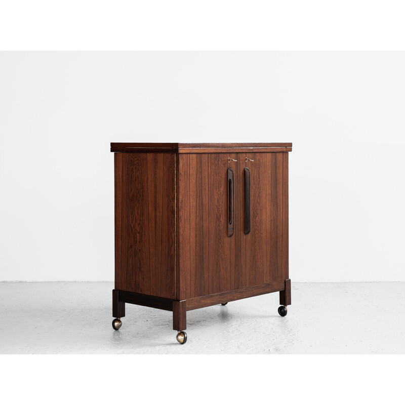 Vintage cocktail bar in rosewood by Torbjorn Afdal for Mellemstrands Mobelfabrik, Norway 1960s