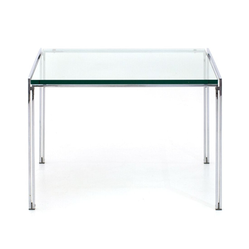 Luar" vintage coffee table with glass top by Ross Little for ICF, 1970