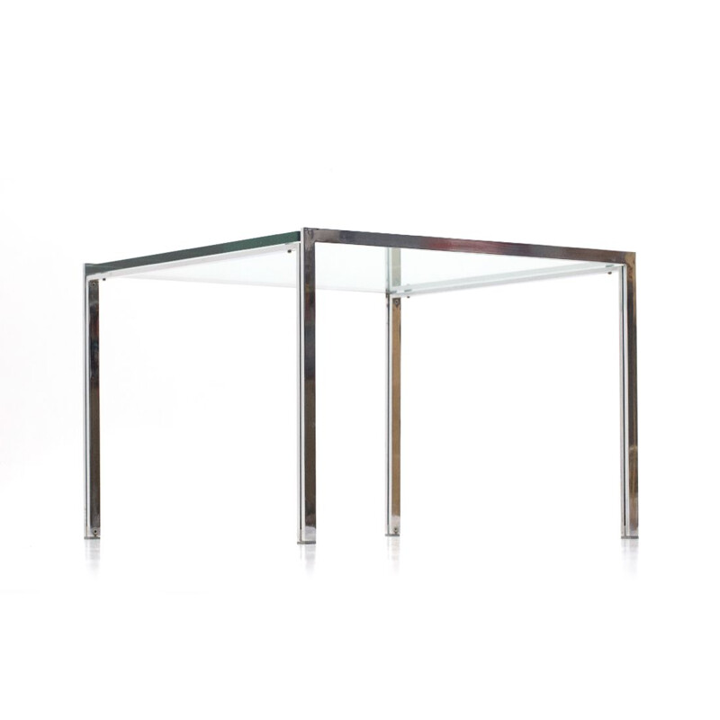 Luar" vintage coffee table with glass top by Ross Little for ICF, 1970