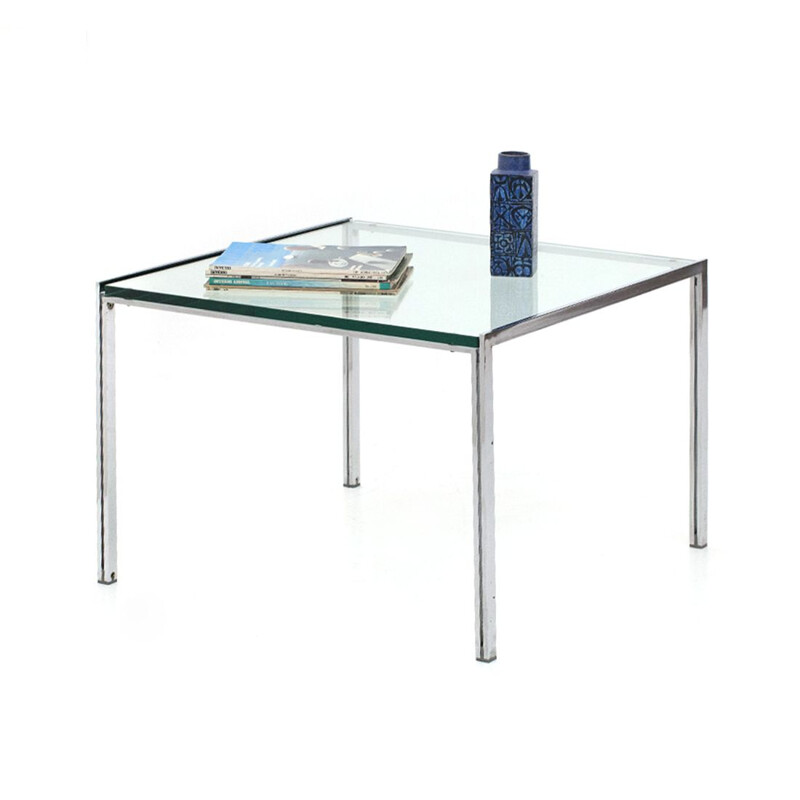 Luar" vintage coffee table with glass top by Ross Little for ICF, 1970