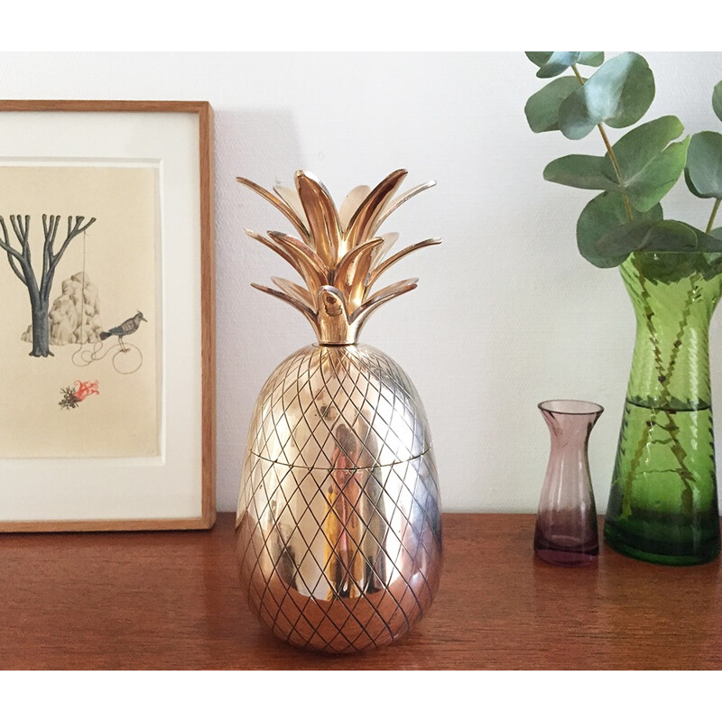 Mid-century "Pineapple" ice bucket in brass - 1970s