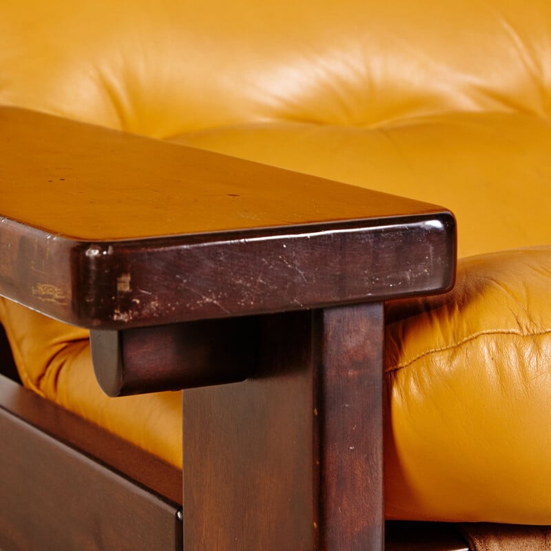 Conjunto de sofás de cuero vintage de Jean Gillon para Probel, Brasil 1960