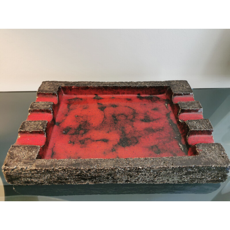 Vintage Brutalist ceramic ashtray 1970