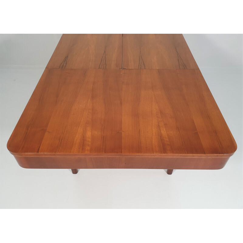 Vintage walnut dining table by Jindřich Halabala for UP Závody, Czechoslovakia 1950