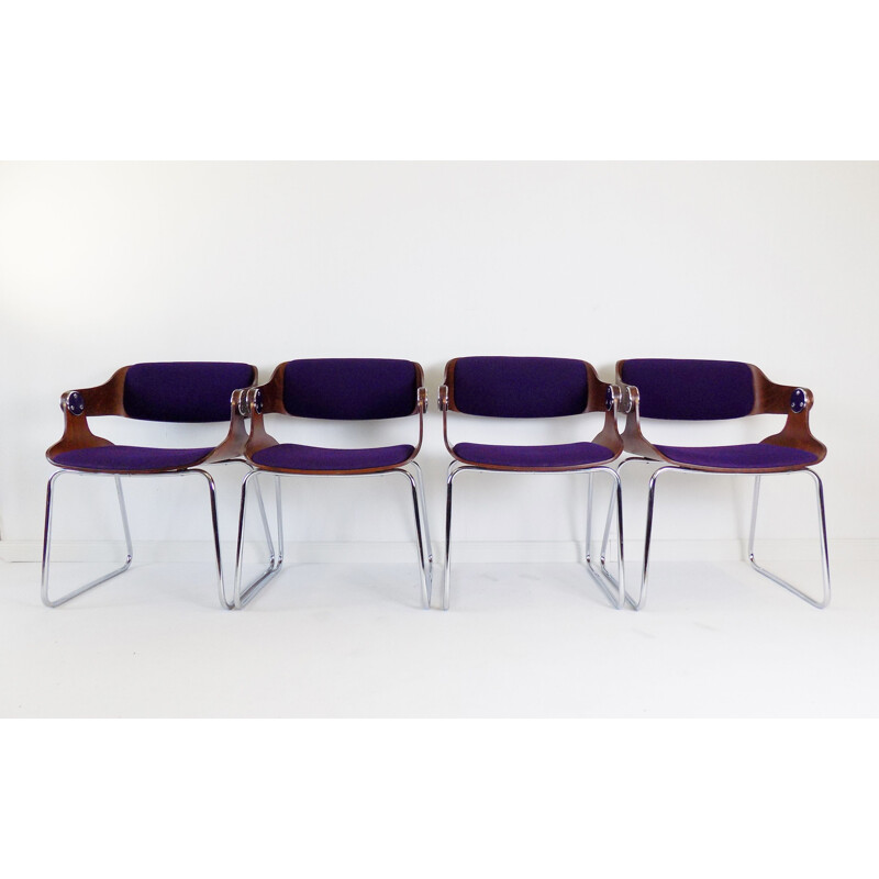 Set of 4 vintage chairs by Eugen Schmidt 1960