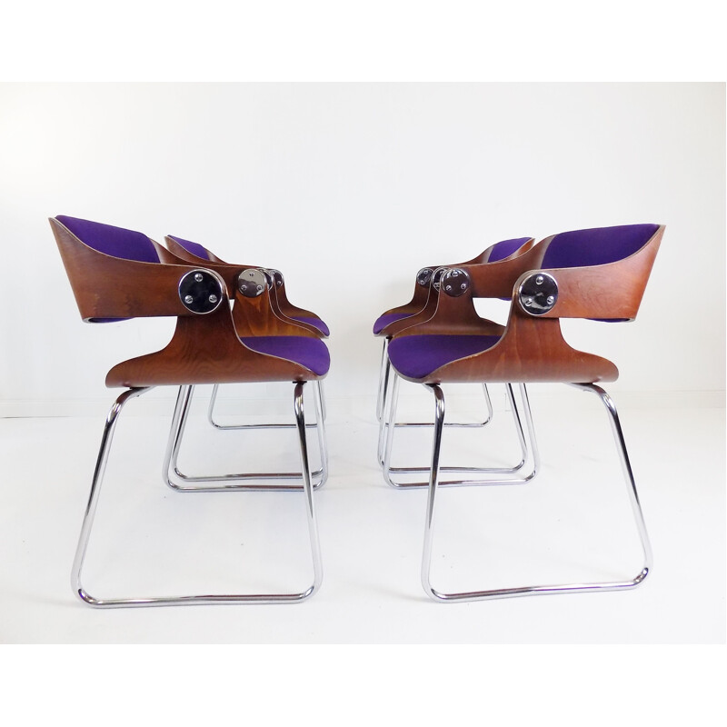 Lot de 4 chaises vintage par Eugen Schmidt 1960