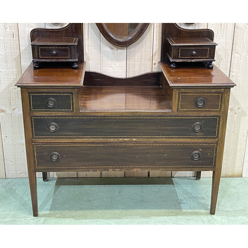 Vintage mahogany dressing table, English 1930s