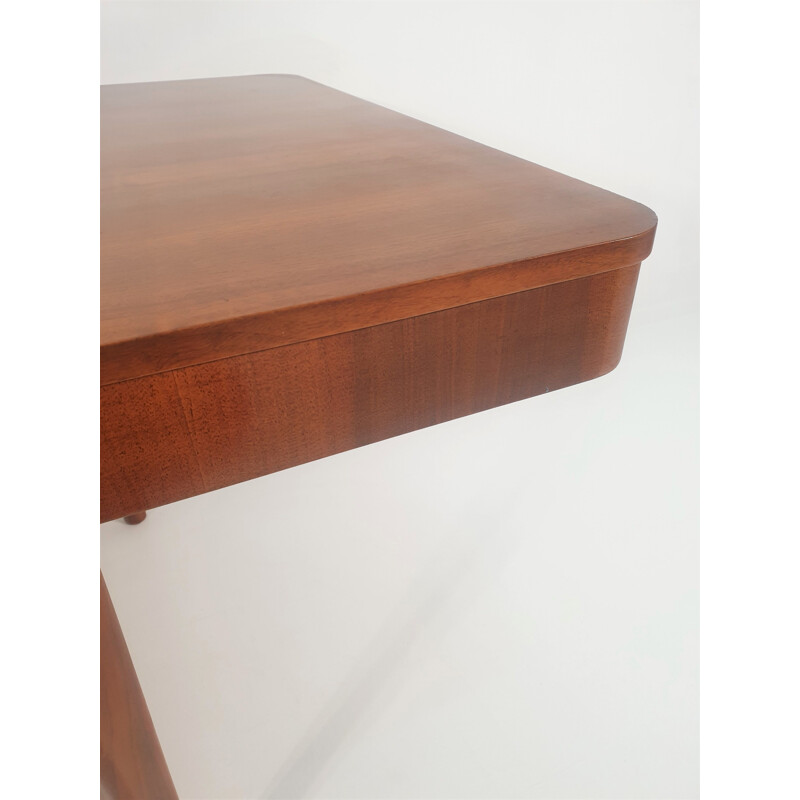 Vintage walnut dining table by Jindřich Halabala for UP Závody, Czechoslovakia 1950