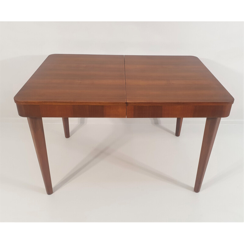 Vintage walnut dining table by Jindřich Halabala for UP Závody, Czechoslovakia 1950