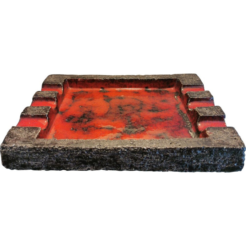 Vintage Brutalist ceramic ashtray 1970