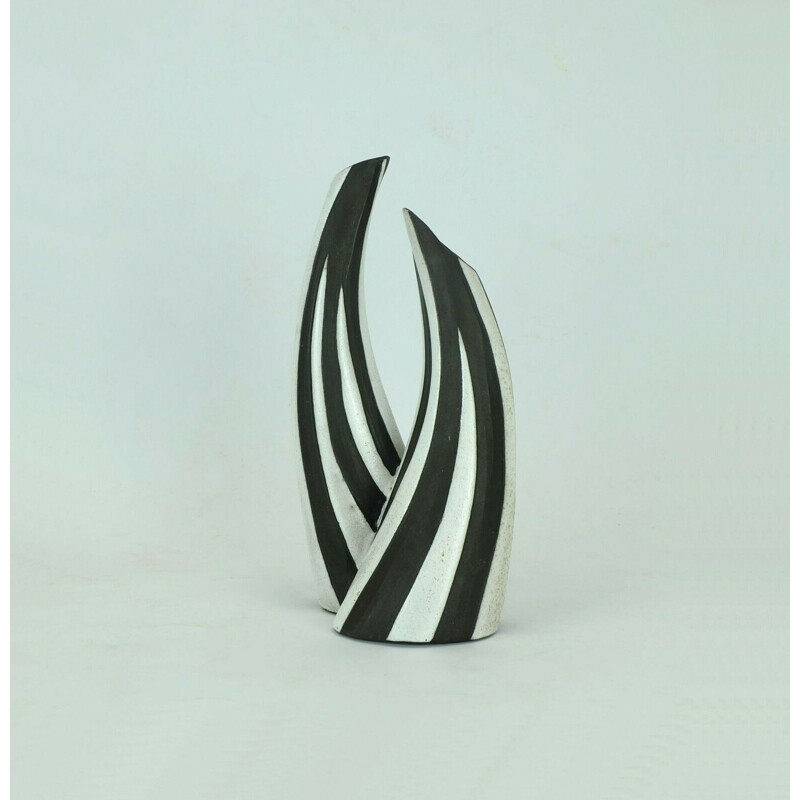 Vintage vase marianne starck "negro" by Michael Andersen, Denmark 1950s