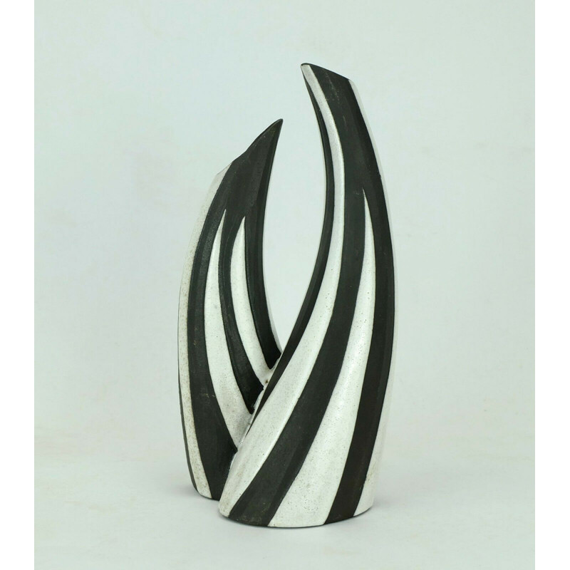 Vase vintage Marianne Starck "Negro" par Michael Andersen, Danemark 1950