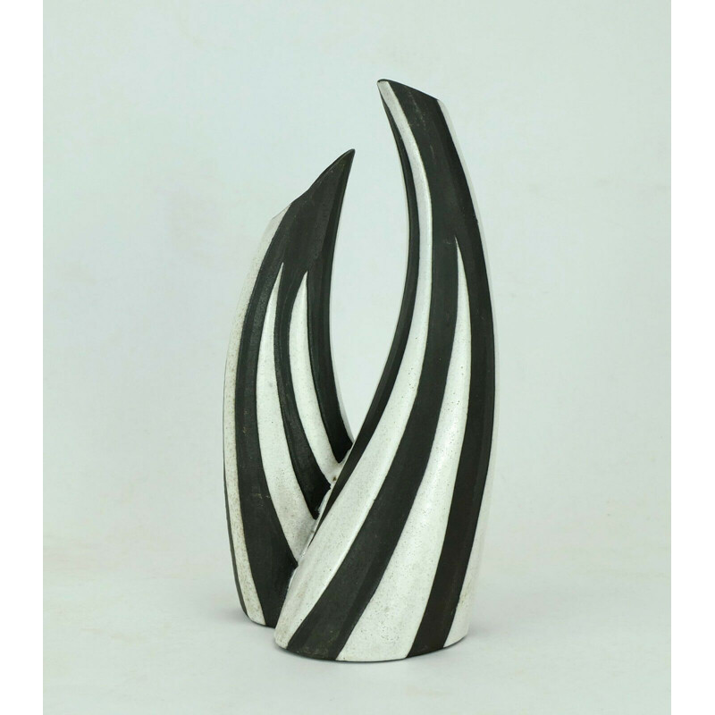 Vintage vase marianne starck "negro" by Michael Andersen, Denmark 1950s