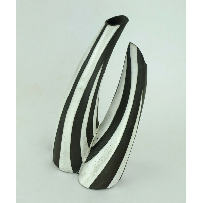 Vintage vase marianne starck "negro" by Michael Andersen, Denmark 1950s