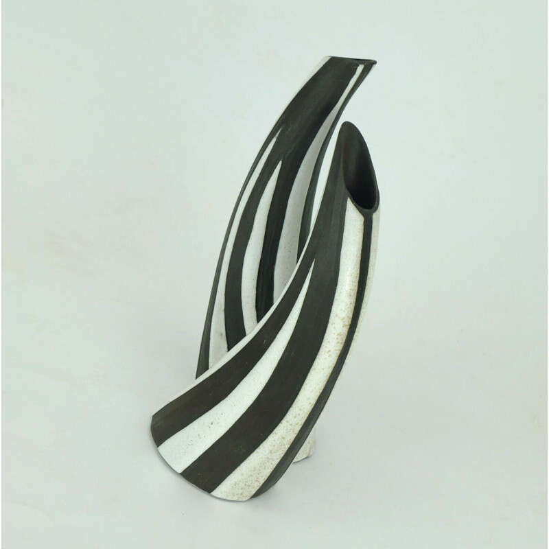 Vintage vase marianne starck "negro" by Michael Andersen, Denmark 1950s