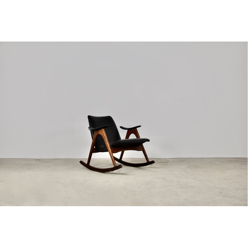 Vintage Rocking Chair by Louis Van Teeffelen 1960s