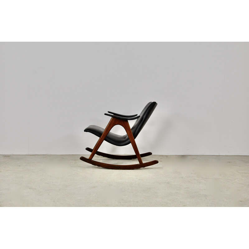 Vintage Rocking Chair by Louis Van Teeffelen 1960s