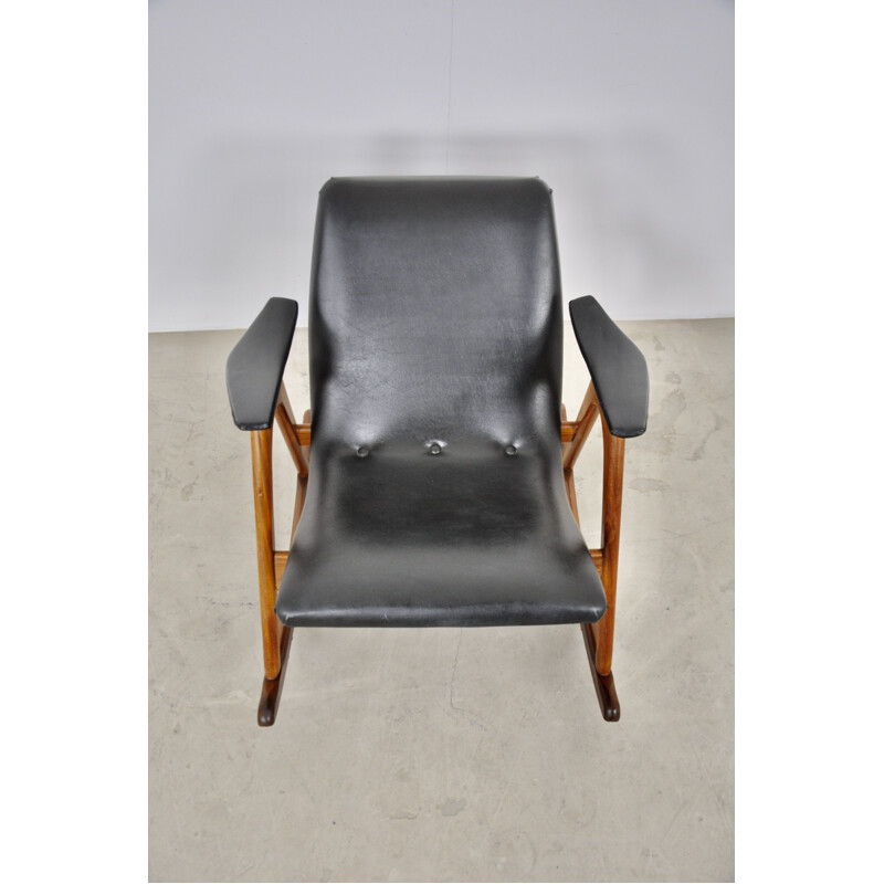 Vintage Rocking Chair by Louis Van Teeffelen 1960s