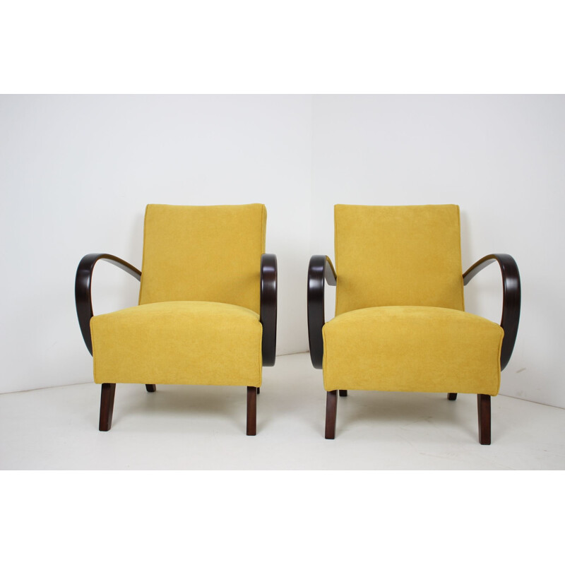 Pair of vintage Armchairs by Jindrich Halabala, Czechoslovakia 1950s