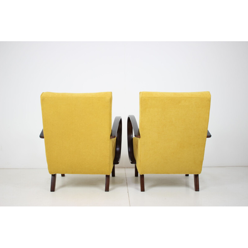 Pair of vintage Armchairs by Jindrich Halabala, Czechoslovakia 1950s