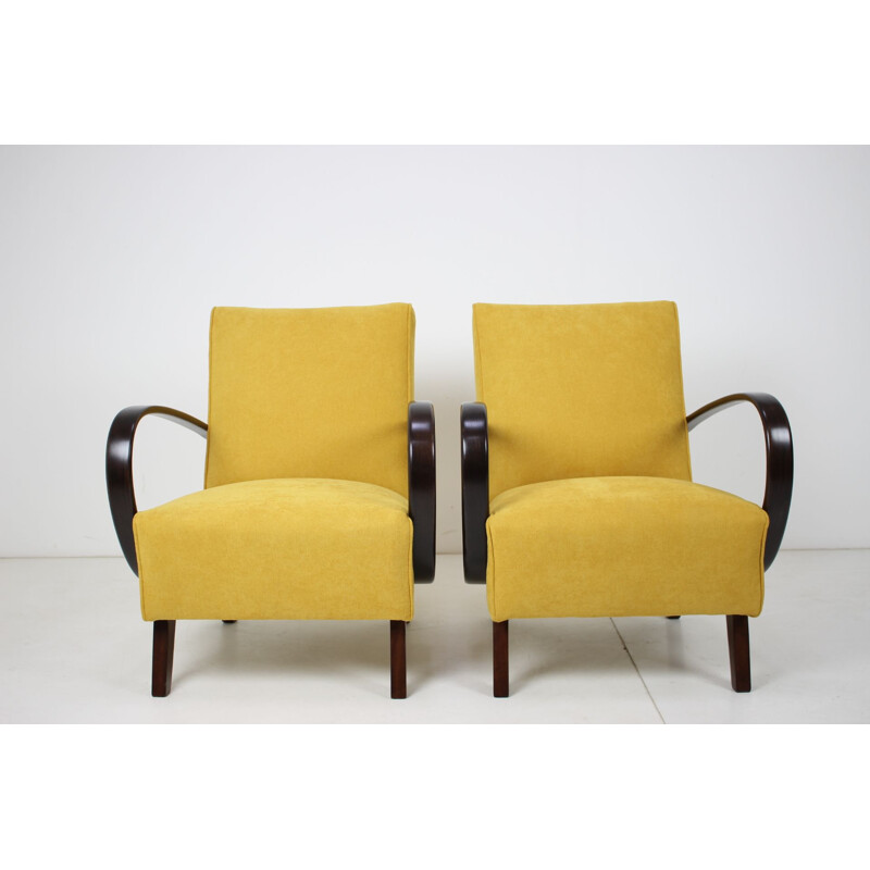 Pair of vintage Armchairs by Jindrich Halabala, Czechoslovakia 1950s