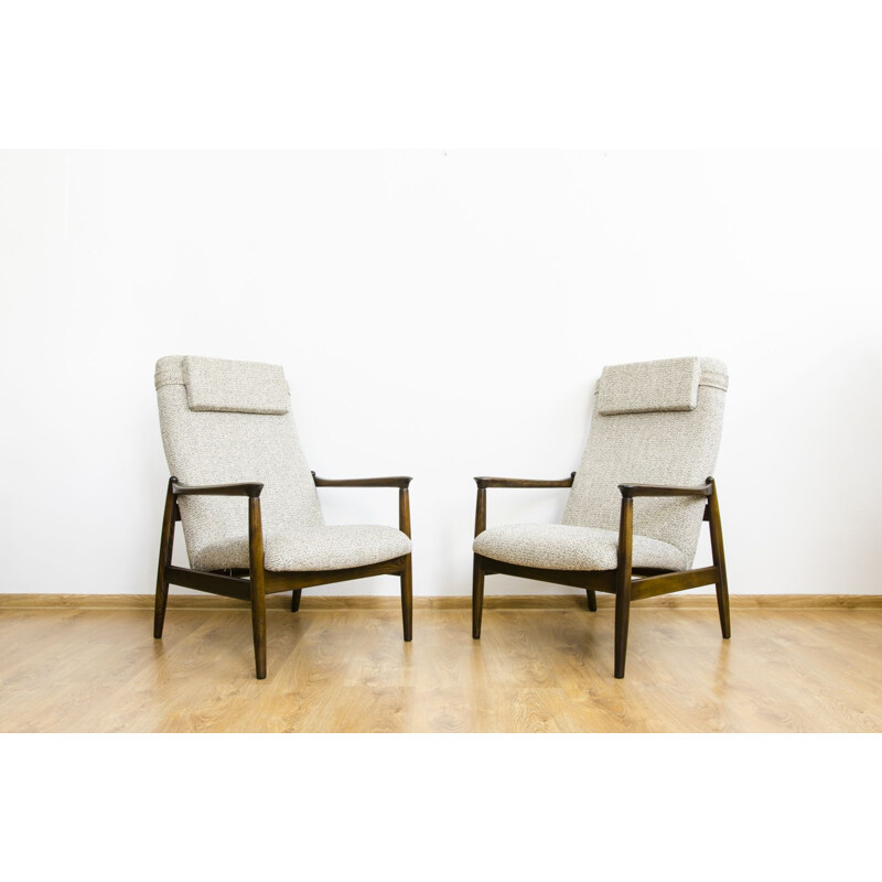 Pair of vintage GFM-64 High Back Armchairs by Edmund Homa for GFM 1960s