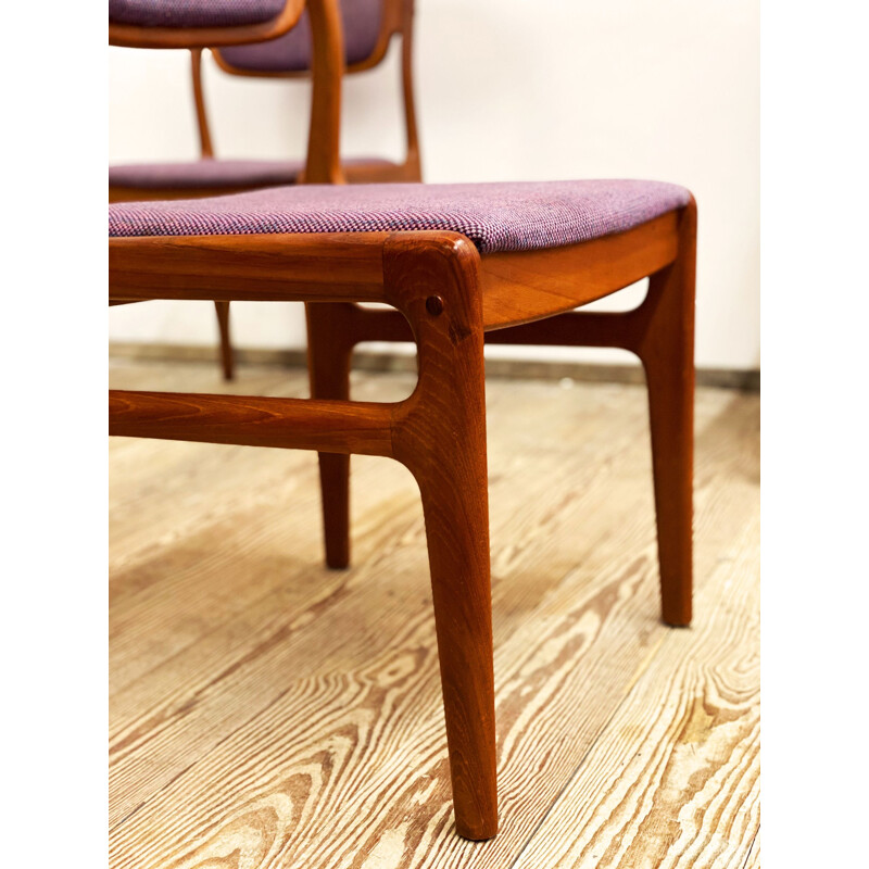 Set of 4 vintage Teak Dining Chairs by Johannes Andersen for Uldum, Denmark 1960s