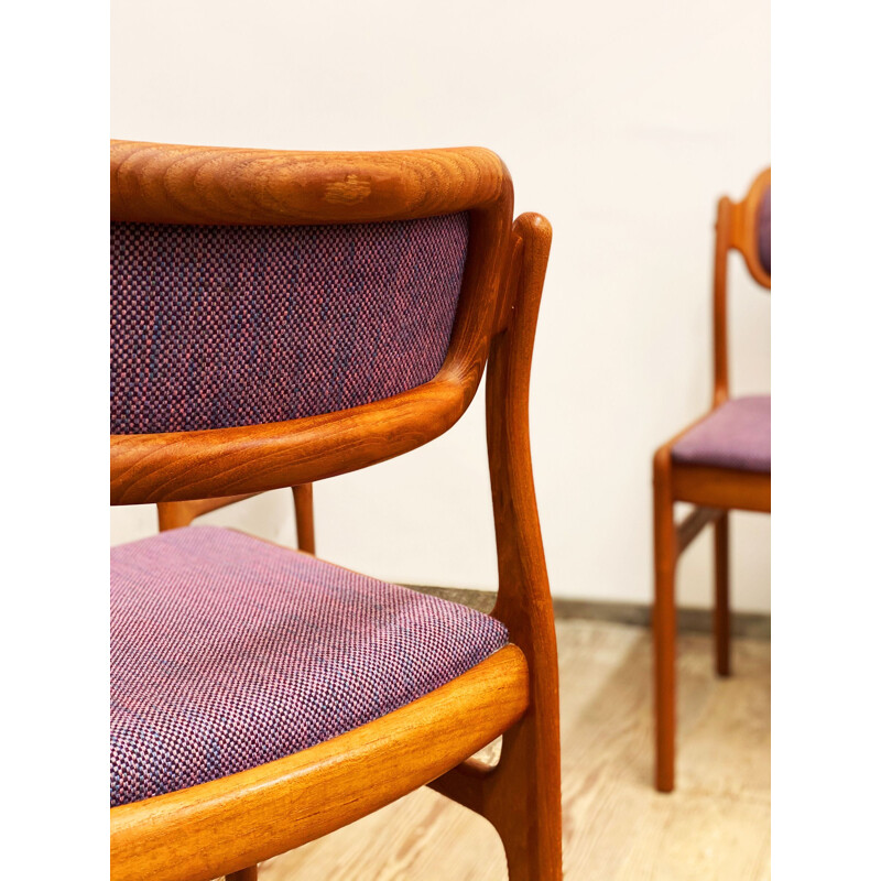 Set of 4 vintage Teak Dining Chairs by Johannes Andersen for Uldum, Denmark 1960s