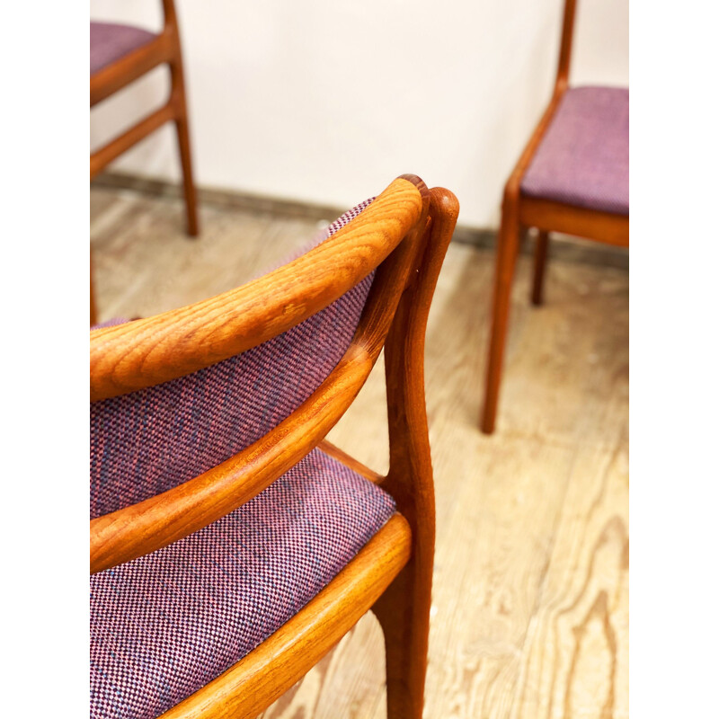 Set of 4 vintage Teak Dining Chairs by Johannes Andersen for Uldum, Denmark 1960s